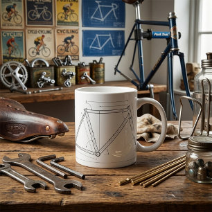 Fahrradrahmen-Geometrie-Diagramm Kaffeetasse