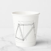 Fahrradrahmen-Geometrie-Diagramm Pappbecher (Rückseite)