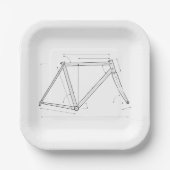 Fahrradrahmen-Geometrie-Diagramm Pappteller (Vorderseite)