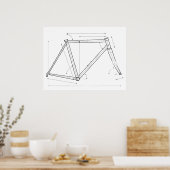 Fahrradrahmen-Geometrie-Diagramm  Poster (Küche)