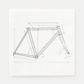 Fahrradrahmen-Geometrie-Diagramm Serviette (Vorderseite)