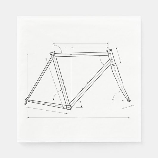 Fahrradrahmen-Geometrie-Diagramm  Serviette (Vorderseite)