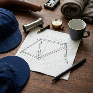 Fahrradrahmen-Geometrie-Diagramm Serviette