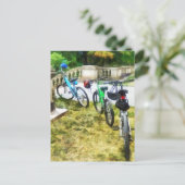 Fahrradreihe im Park Postkarte (Stehend Vorderseite)