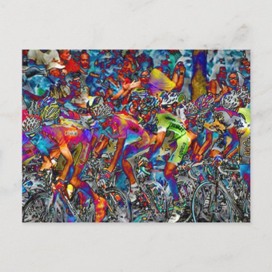 Fahrradrennen Postkarte (Vorderseite)