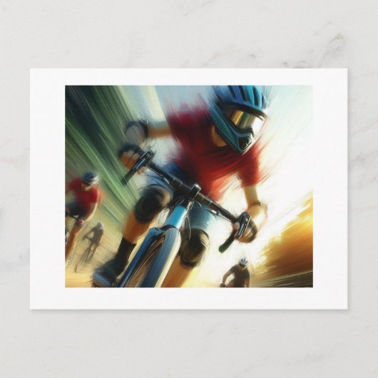 Fahrradrennen, Postkarte (Vorderseite)
