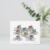 Fahrradrennen Postkarte (Stehend Vorderseite)