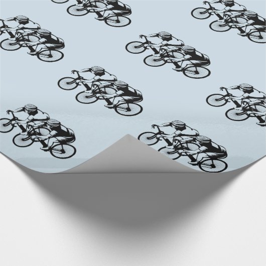 Fahrradrennen Silver Blue Geschenkpapier (Ecke)