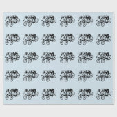 Fahrradrennen Silver Blue Geschenkpapier (Flach)