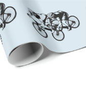 Fahrradrennen Silver Blue Geschenkpapier (Rolleneckpunkt)