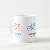 Fahrradrot und blau personalisiert kaffeetasse (Vorderseite Links)