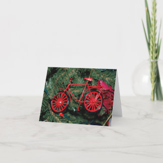 Fahrradschmuck auf einem Weihnachtsbaum Dankeskarte