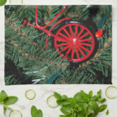 Fahrradschmuck auf einem Weihnachtsbaum Geschirrtuch (Gefaltet)