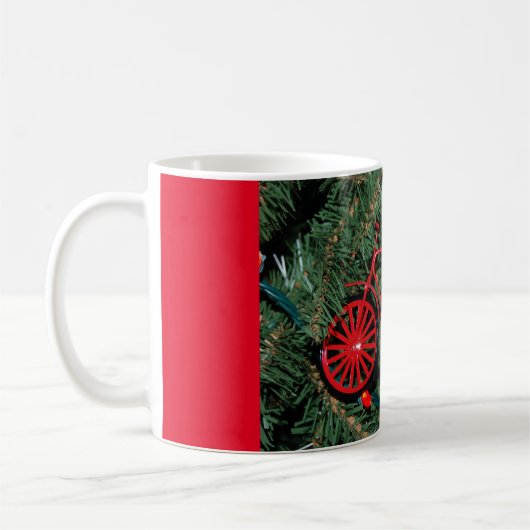 Fahrradschmuck auf einem Weihnachtsbaum Kaffeetasse (Links)