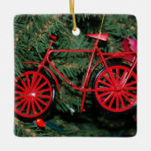 Fahrradschmuck auf einem Weihnachtsbaum Keramikornament (Vorderseite)