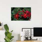Fahrradschmuck auf einem Weihnachtsbaum Poster (Heimbüro)