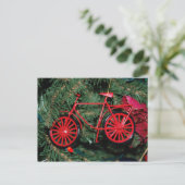 Fahrradschmuck auf einem Weihnachtsbaum Postkarte (Stehend Vorderseite)