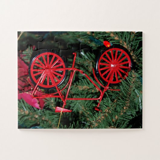 Fahrradschmuck auf einem Weihnachtsbaum Puzzle (Horizontal)
