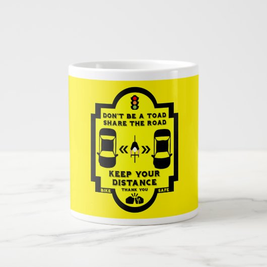 Fahrradsicherheit Jumbo-Tasse (Vorderseite)