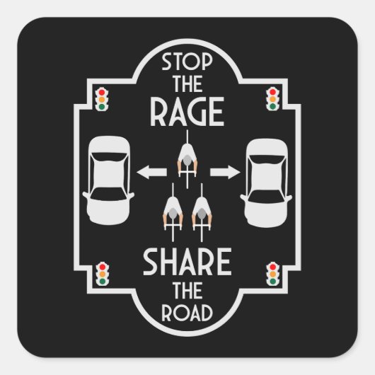 Fahrradsicherheit Quadratischer Aufkleber (Vorderseite)