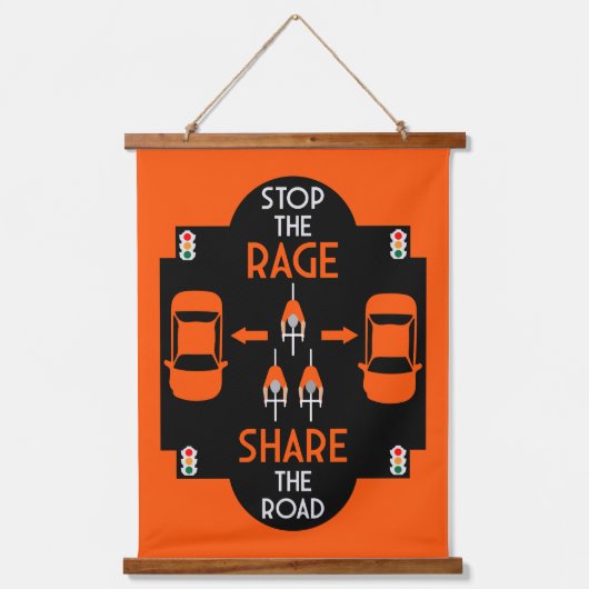 Fahrradsicherheit Wandteppich Mit Holzrahmen (Vorderseite)