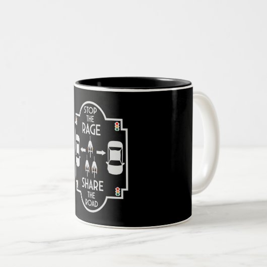 Fahrradsicherheit Zweifarbige Tasse (VorderseiteRechts)