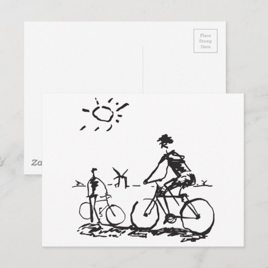 Fahrradskizze Postkarte (Vorne/Hinten)