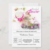 Fahrradsommerfranzösisches Blumenhut-Brautparty Einladung (Vorderseite)