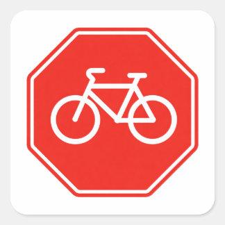 Fahrradstopp quadratischer aufkleber