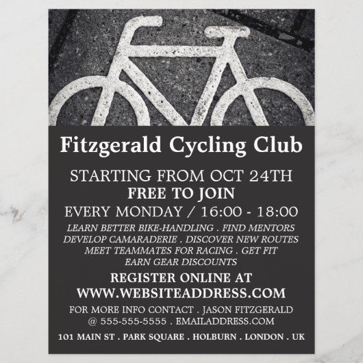 Fahrradsymbol, Flyer für Werbung im Radklub (Vorne)