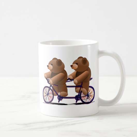 Fahrradtandem, Teddy Bären drucken Kaffeetasse (Rechts)