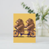 Fahrradtandem, Teddy Bären drucken Postkarte (Stehend Vorderseite)