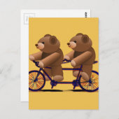 Fahrradtandem, Teddy Bären drucken Postkarte (Vorne/Hinten)