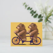 Fahrradtandem, Teddy Bären drucken Postkarte (Stehend Vorderseite)