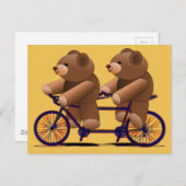 Fahrradtandem, Teddy Bären drucken Postkarte (Vorne/Hinten)