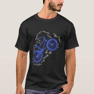 Fahrradteile Diagramm Technischer Cyclist Mountain T-Shirt