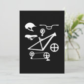 Fahrradteile Fahrrad Fahrrad Fahrrad Fahrradfahrer Einladung (Stehend Vorderseite)