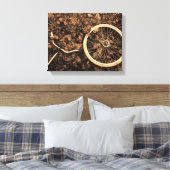 Fahrradteile mit Herbstblättern Leinwanddruck (Insitu (Schlafzimmer))