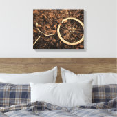 Fahrradteile mit Herbstblättern Leinwanddruck (Insitu (Schlafzimmer))