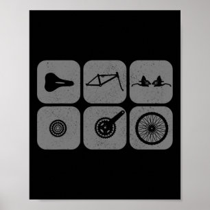 Fahrradteile Mountainbike Radfahren Mtb Radsport Z Poster