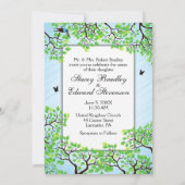 Fahrradthema Hochzeit Einladung Blau (Rückseite)