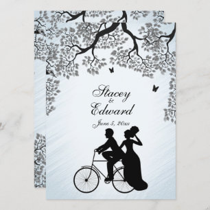 Fahrradthema Hochzeit Einladung Blue Sky