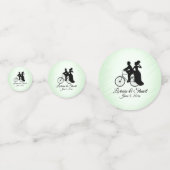 Fahrradthema Hochzeit Einladung Minte Konfetti (Vorderseiten)