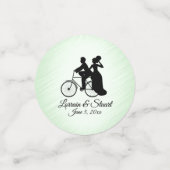 Fahrradthema Hochzeit Einladung Minte Konfetti (Klein Vorderseite)
