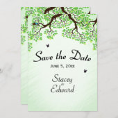 Fahrradthema Hochzeit retten Datum Minze Save The Date (Vorne/Hinten)