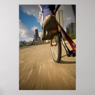 Fahrradtour am See Chicago Poster
