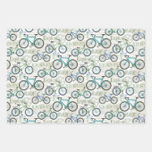 Fahrradtour Blau und Weiß Geschenkpapier Set (Vorderseite)