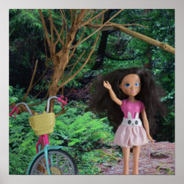 Fahrradtour in den Wald Poster