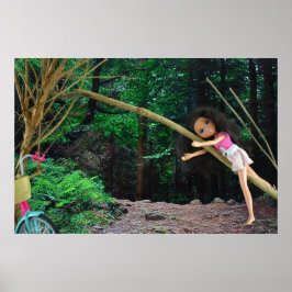 Fahrradtour in den Wald Poster