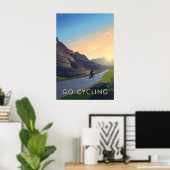 Fahrradtourismus Reiseplakat Poster (Heimbüro)